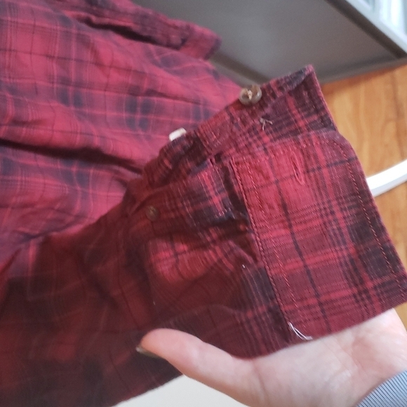 Mossimo checkered plaid fannel long sleeve button down shirt - Picture 4 of 6